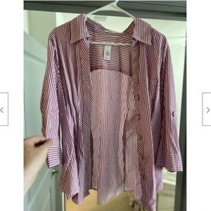 Liz and Co. Purple Striped Stretch Top - 3x - NWOT